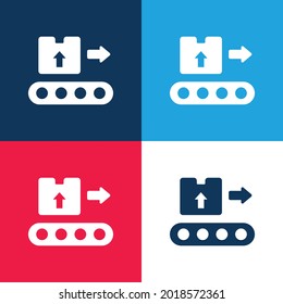 Box blue and red four color minimal icon set