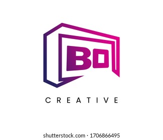 BOX Bo letter Logo Design vector icon