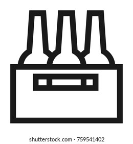 Box with bottles icon. Line style