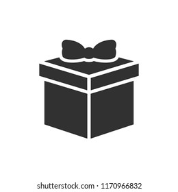 box with bow. monochrome icon