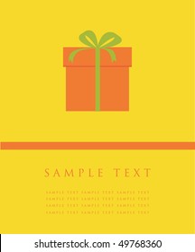 Box with bow. Vector card.