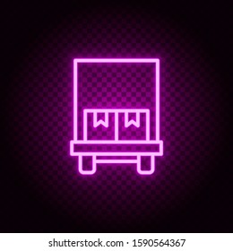 box, boxes, delivery neon icon. Pink neon vector icon