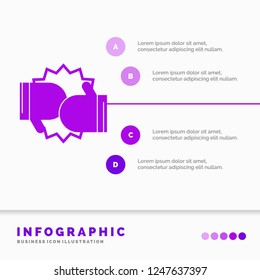 Box, boxing, competition, fight, gloves Infographics Template for Website and Presentation. GLyph Purple icon infographic style vector illustration.