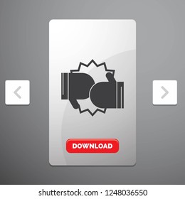Box, boxing, competition, fight, gloves Glyph Icon in Carousal Pagination Slider Design & Red Download Button