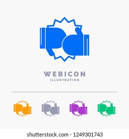 Box, boxing, competition, fight, gloves 5 Color Glyph Web Icon Template isolated on white. Vector illustration