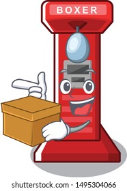 With box boxing game machine on the cartoon