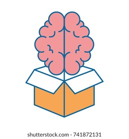 box with brain organ isolated icon