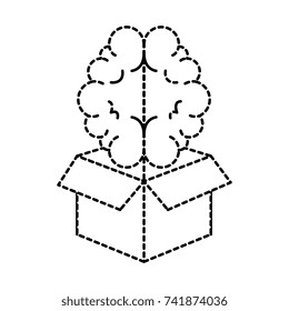 box with brain organ isolated icon