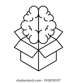 box with brain organ isolated icon
