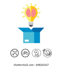 Box and Brain Vector Icon