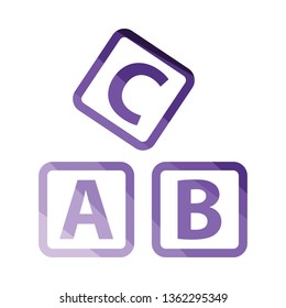 Box of bricks icon. Flat color design. Vector illustration.