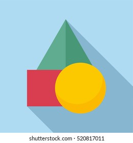 Box of bricks icon. Flat illustration of box of bricks vector icon for web