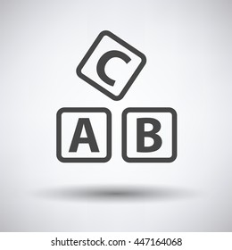 Box of bricks icon on gray background, round shadow. Vector illustration.