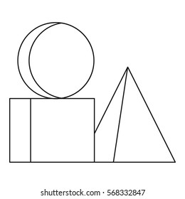 Box of bricks icon. Outline illustration of box of bricks vector icon for web