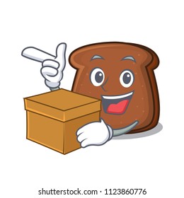 With box brown bread character cartoon