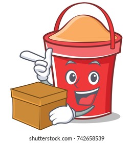 With box bucket character cartoon style