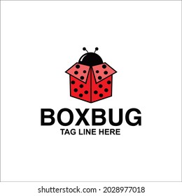 BOX BUG PACKAGE SHIPPING  RETAIL LOGO VECTOR ILLUSTRATION