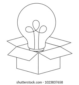 box with bulb light isolated icon
