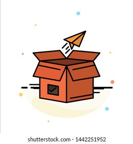 Box, Business, Package, Product Release, Release, Shipping, Startup Abstract Flat Color Icon Template