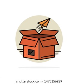 Box, Business, Package, Product Release, Release, Shipping, Startup Abstract Circle Background Flat color Icon
