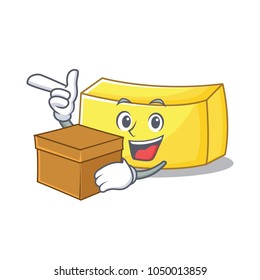 With box butter character cartoon style