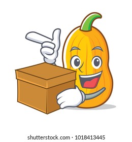 With box butternut squash character cartoon