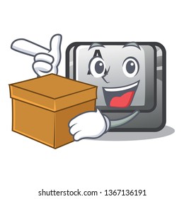 With box button A in the cartoon shape