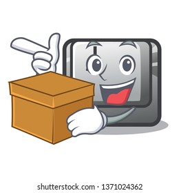With box button J isolated in the cartoon