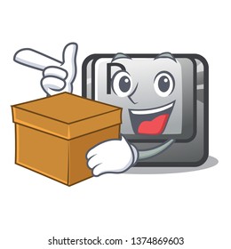 With box button P in the shape mascot