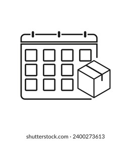 Box and calendar icon. Vector illustration. EPS 10.
