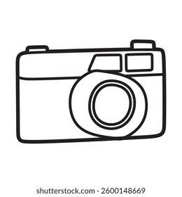 box camera, simple line art black and white