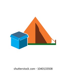 Box Camping Logo Icon Design