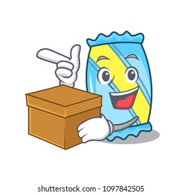 With box candy character cartoon style