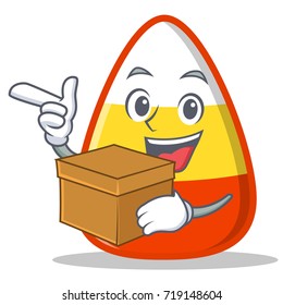 With box candy corn character cartoon