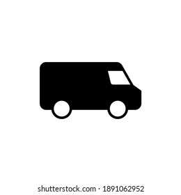 box car icon in solid black flat shape glyph icon, isolated on white background