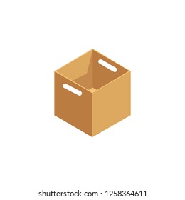 box cardboard icon vector, packing