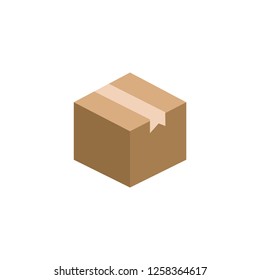 box cardboard icon vector, packing