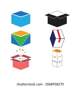 Box cardboard box package box isolated illustration template logo