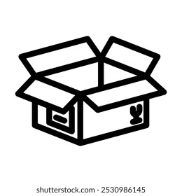 box cardboard packaging line icon vector. box cardboard packaging sign. isolated contour symbol black illustration