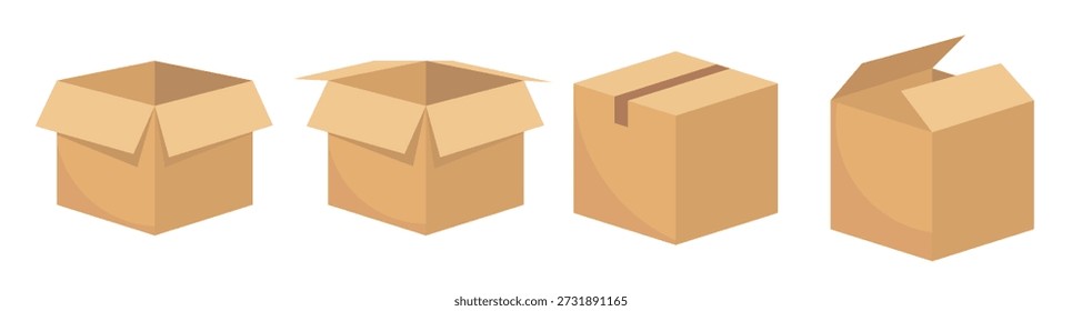 ilustração vetorial de modelo de caixa de papelão