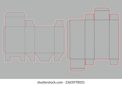 Box Care Package Vector Dieline Template .