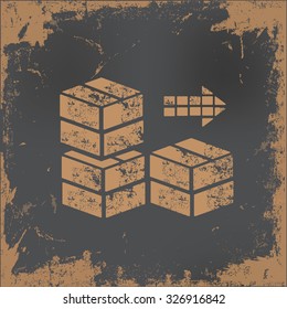 Box cargo design on old paper background,vector