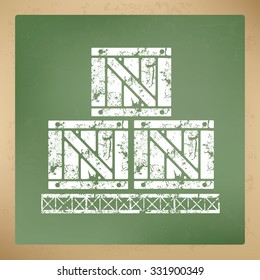 Box cargo design on old paper background,vector