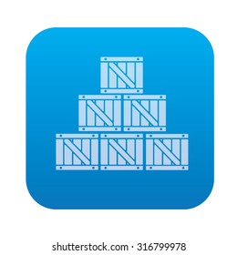 Box cargo icon on blue background,clean vector