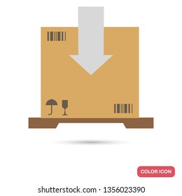 Box with cargo inside color flat icon for web and mobile design