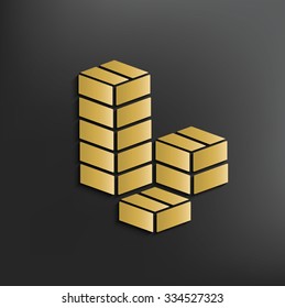 Box cargo on dark background,clean vector
