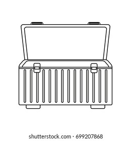 box for carrying tools handle equipment empty open