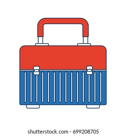 box for carrying tools handle equipment closed