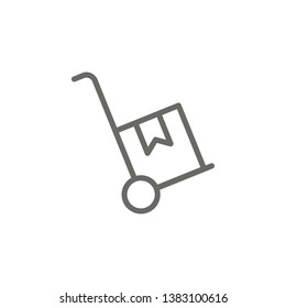 Box, cart, delivery vector icon . Simple element illustration from UI concept. Box, cart, delivery vector icon . Cargo Icon Vector Illustration.