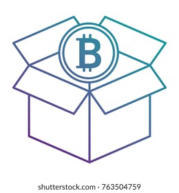 box carton with bitcoin isolated icon
